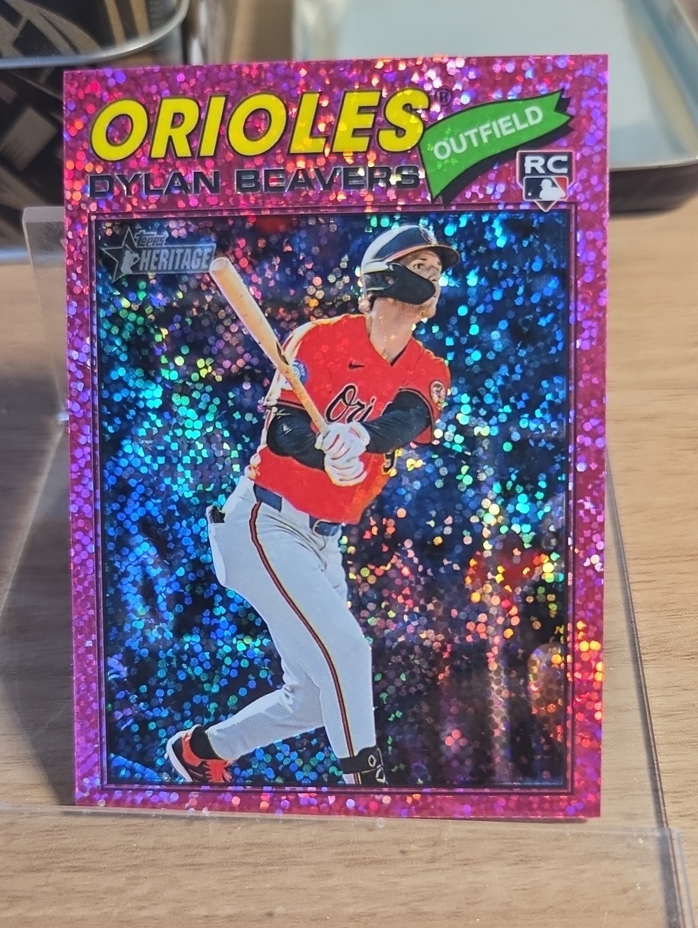 2026 Topps Heritage  Dylan Beavers Orioles Pink Sparkle